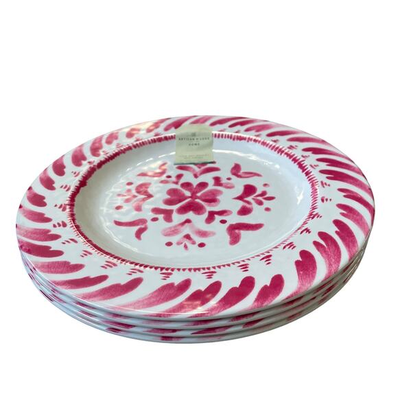 ARTISAN DE LUXE Pink White Melamine Oblong Serving Tray Platter 7 x 15 NEW - Picture 11 of 13